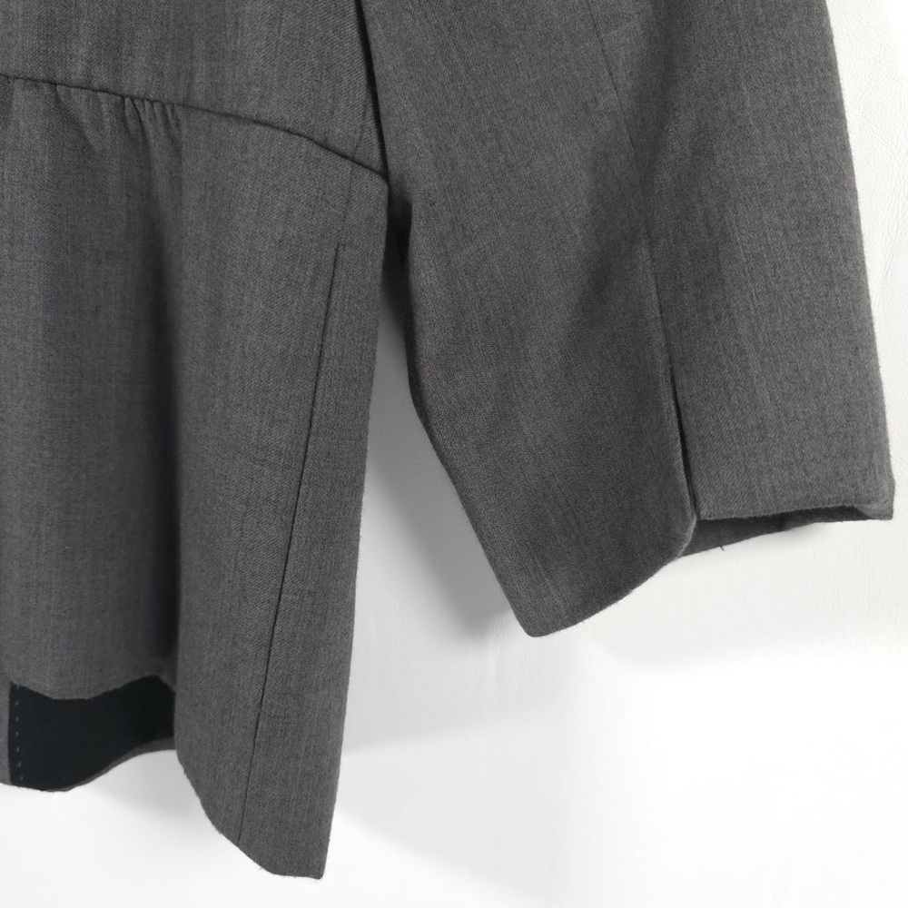 J. CREW 100%‎ WOOL Hidden Button Jacket Blazer Coquette Size 12 Charcoal Suiting - Picture 9 of 11